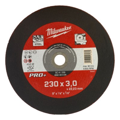 Disc pentru  tăiere metal SC4/230x3.0 mm Milwaukee, cod 4932490066